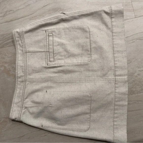 Isabel Marant Cream Front Zip Mini Skirt a line zipper chore denim S M - Picture 5 of 5